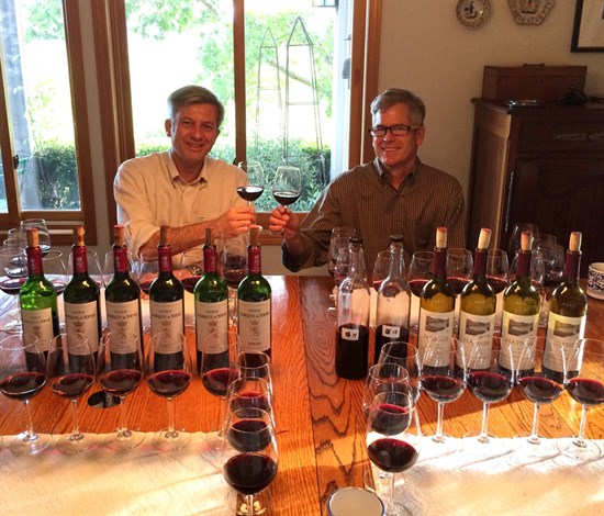 Parke Hafner and Ludovic David of Marquis de Terme taste Hafner wines.