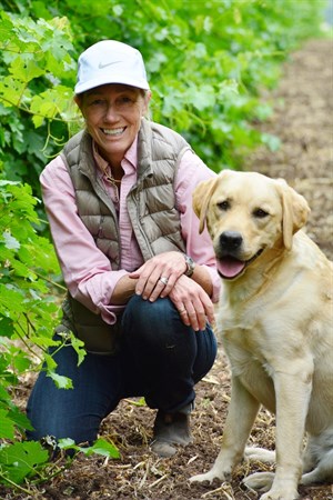 Sarah Hafner in the vineyard