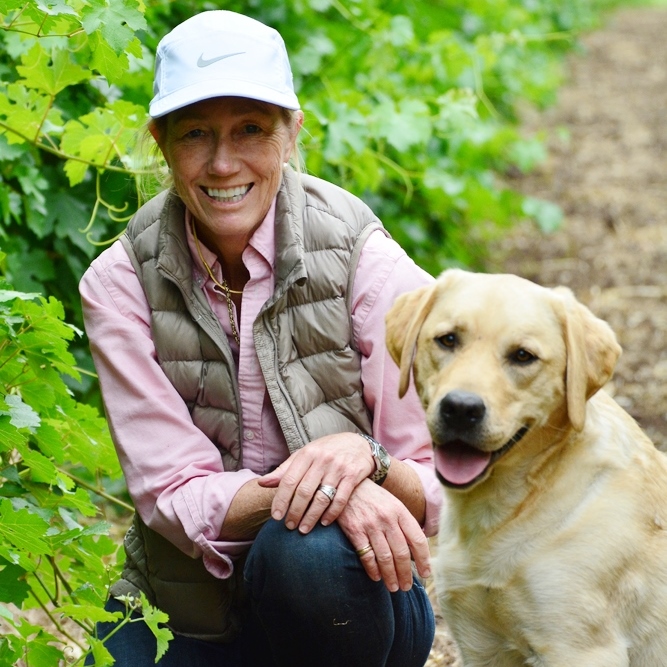 Sarah and Annie the yellow lab