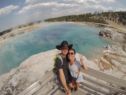 Charles and Aurelie at Yellowstone