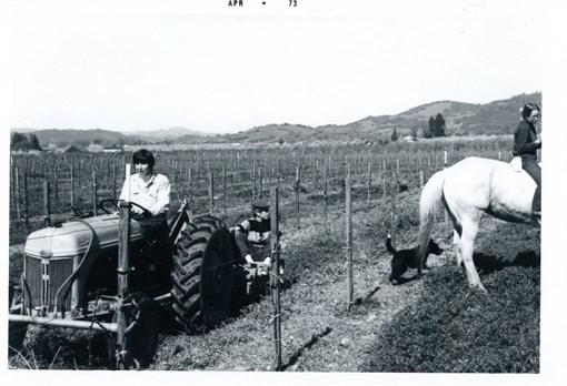 Parke and Mary laying irrigation
