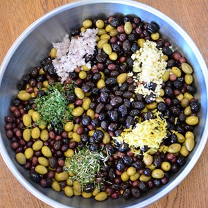Homemade olives, easy snack