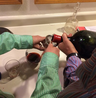 Decanting Hafner Cabernet Jeroboam