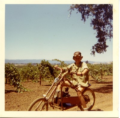 Parke on his mini bike